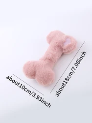 Adorable Bone Plush Interactive Dog Toy - Bite Resistant and Vocal Play - XS（old） (Pink)