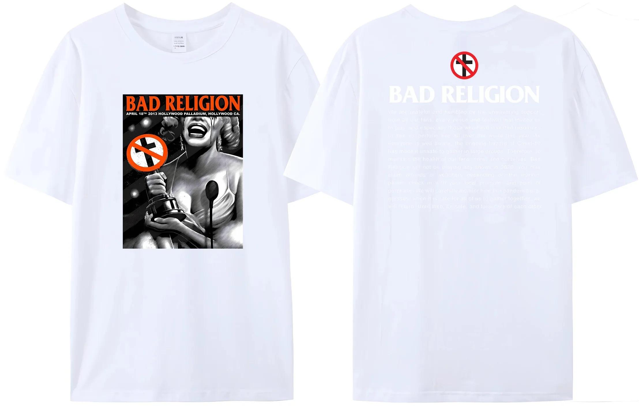 NEW Bad Religion T Shirt Men Women Summer Cotton Short Sleeve Bad Nun Reversible Print Streetwear Fashion Tee