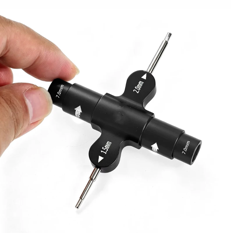 Llave de cabeza hexagonal RC de 7 mm + destornillador de 1,5/2 mm - Herramientas de reparación para coche RC