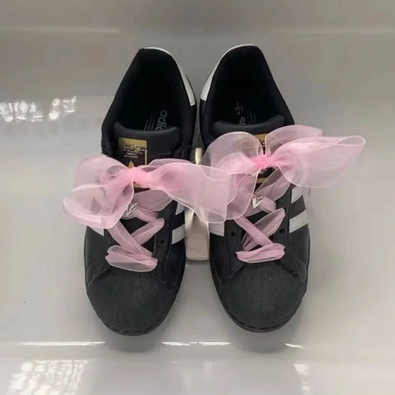 Wunderschöne 4 cm verbreiterte Organza-Schnürsenkel, transparente Spitze, Freizeit-Sportschuhe, Schnürsenkel, Schnürsenkel mit großer Schleife für DE-Trainingsschuh – Detail 6