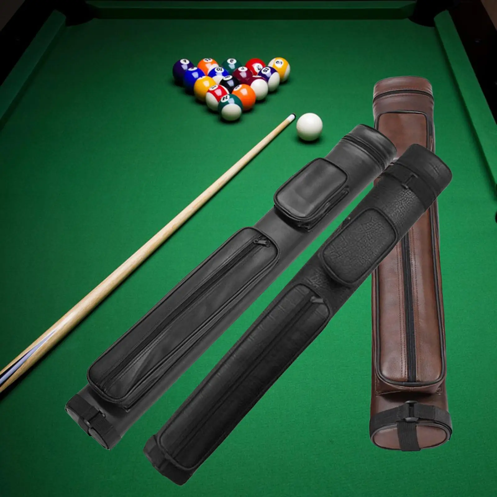 Durable Billiard Pool Bag 4 Holes Carrying Case Accessory Billiard Stick Storage Pu Leather Holder For Billiard Stick Rod