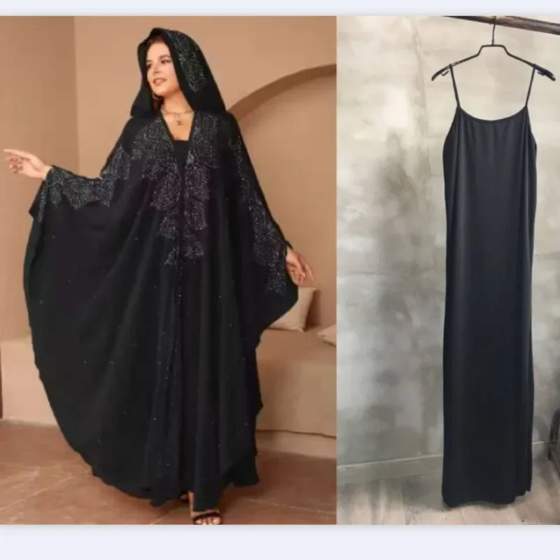 African Evening Dresses for Women Elegant Abaya Dubai Kaftan Muslim Hijab Dress Cardigan Kimono Robe Islam Clothing Female Dress
