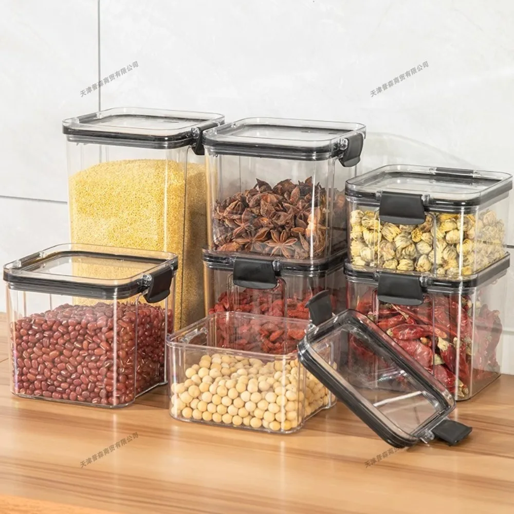 1/2Pcs 460ml/700ml/1300ml/1800ml Sealed Food Storage Box Plastic Kitchen Storage Jar Food Organizer Box Cereal Storage Container