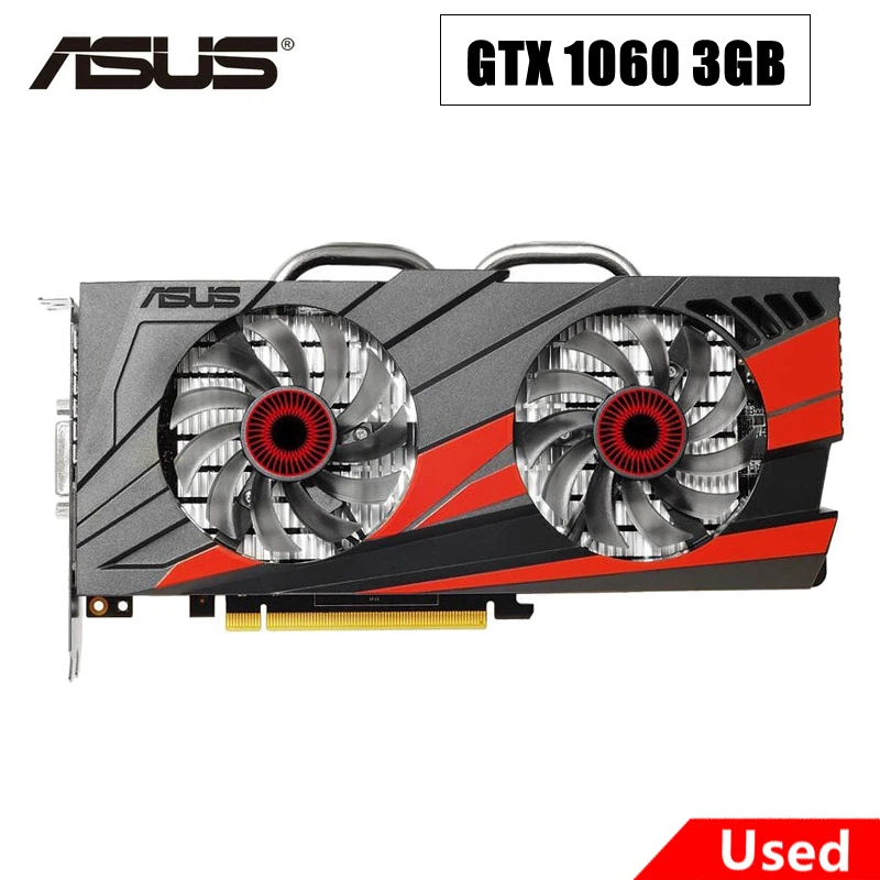 Used ASUS GeForce GTX 1060 3GB 5GB 6GB Graphic Card GDDR5 6pin PCI-E 3.0 x 16 Video Cards GPU GTX1060