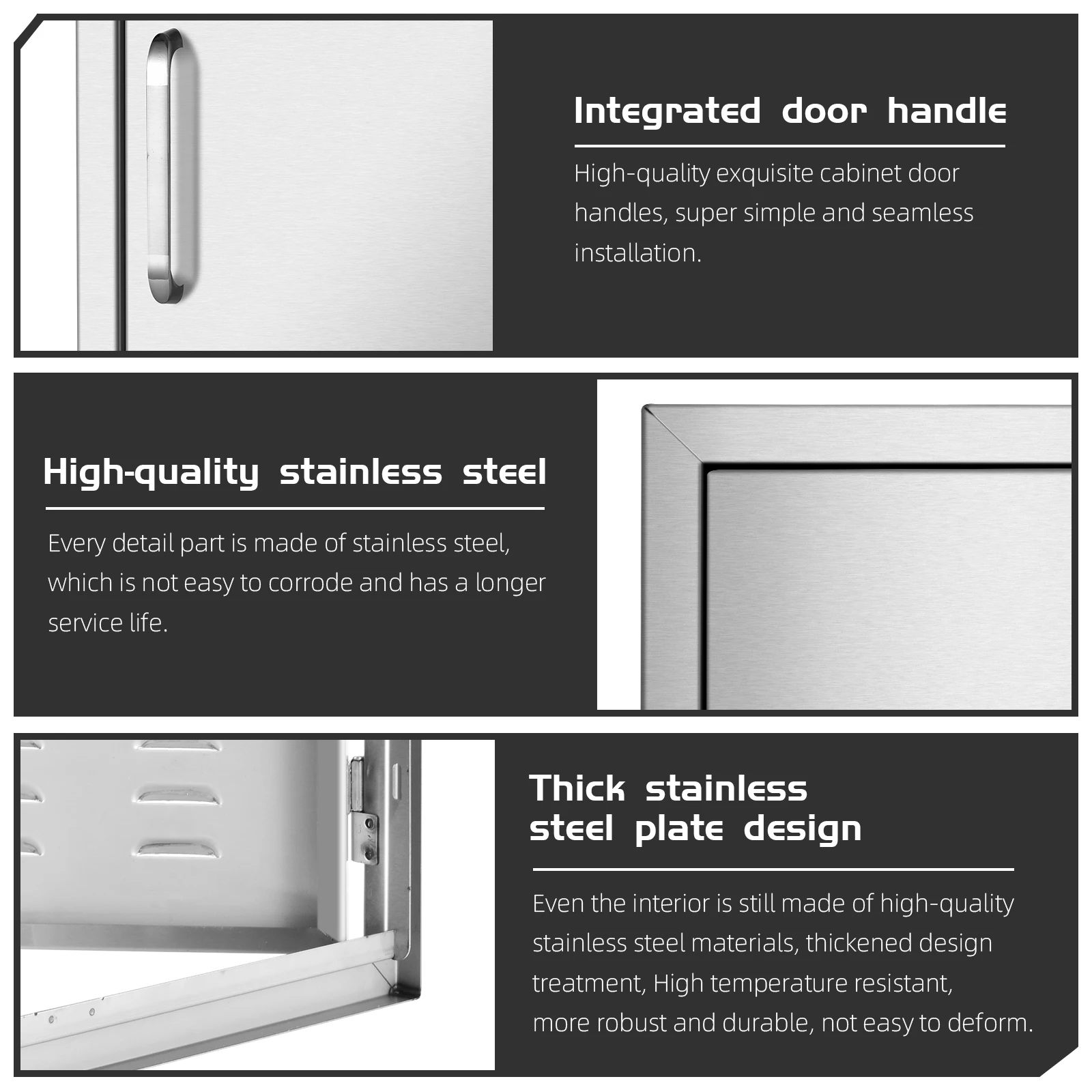 Outdoor kitchen BBQ stainless steel door 14W20H double-layer single door