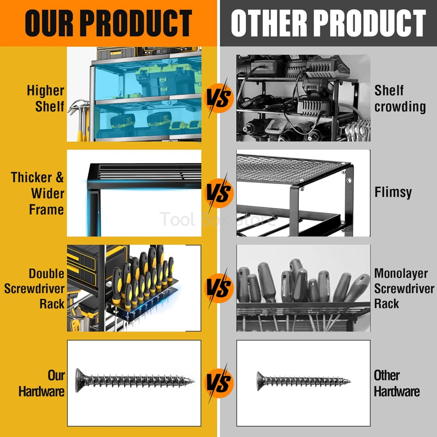 Power Tool Organizer Rack Wall Mounted Handheld Electric Drill Holder Floating Tool Shelf Screwdriver Storage Rack for Garage tool organizer wrench organizer wrench holder screwdriver organizer power tool holder
