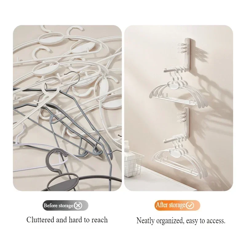 Clothes Rack Wall-mounted Storage Hangers Dormitory Students Hangers Hooks Simple Folding Non-slip Clothes Hangers Clothing Rack 3