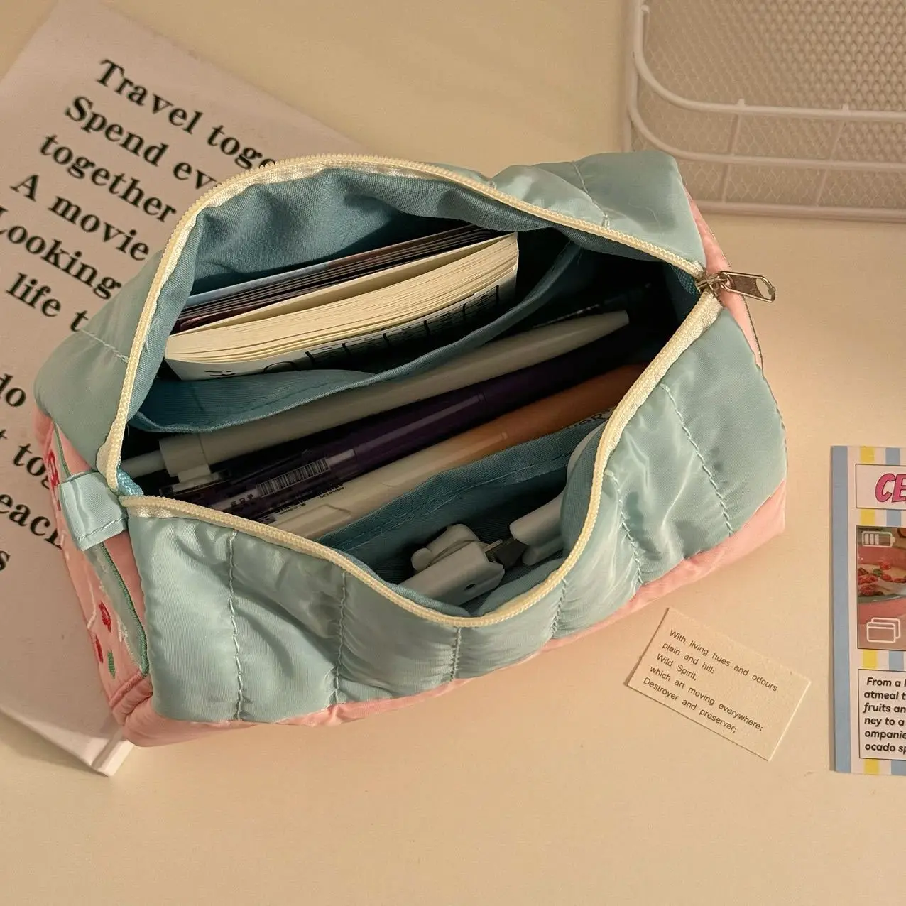 صندوق حقيبة بسحاب وسعة كبيرة ، صندوق تخزين ، منظم...