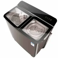 Household large capacity semi-automatic washing machine double cylinder double barrel stainless steel 1