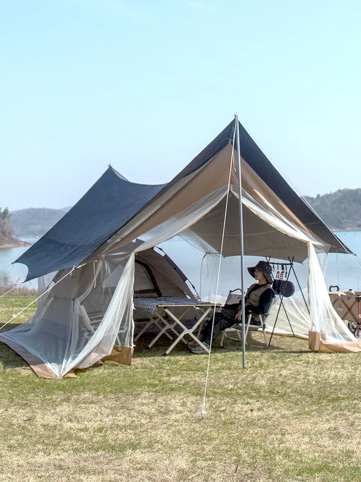 通気性のあるキャンプ蚊帳テント屋外夏のフィールドキャンプ六角形