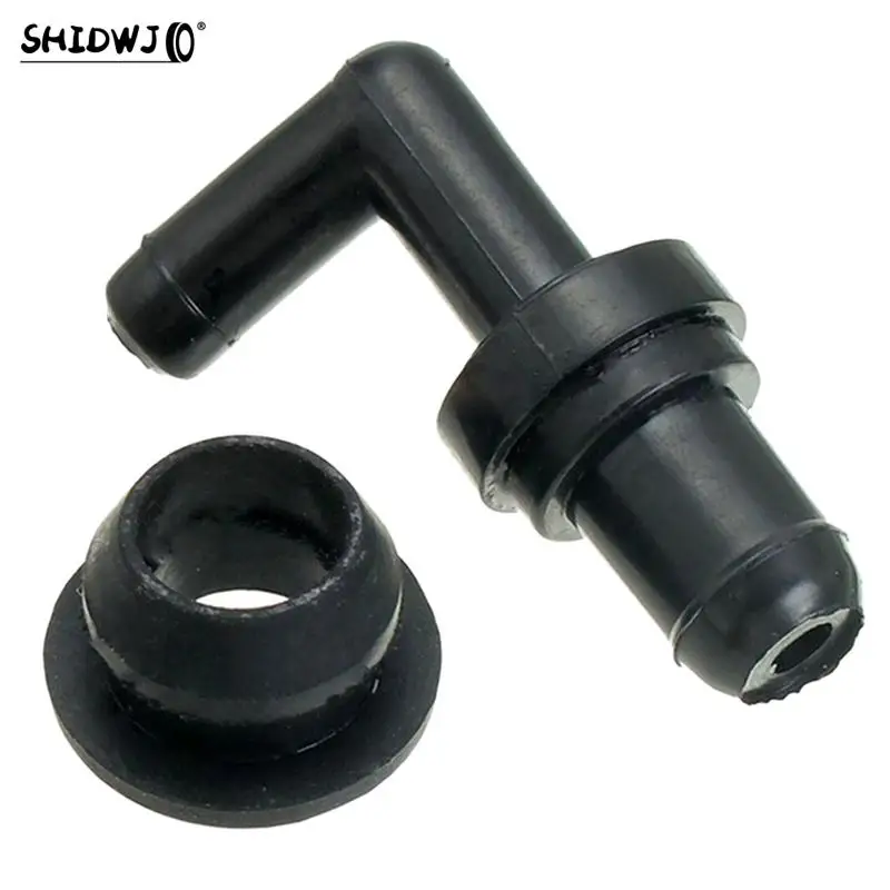 

1Pc 90 Degree PCV Valve and Grommet Kit 17130-PM6-003 + 17139-PK1-000 Plastic Rubber 50*25mm Exhaust Vacuum Valve