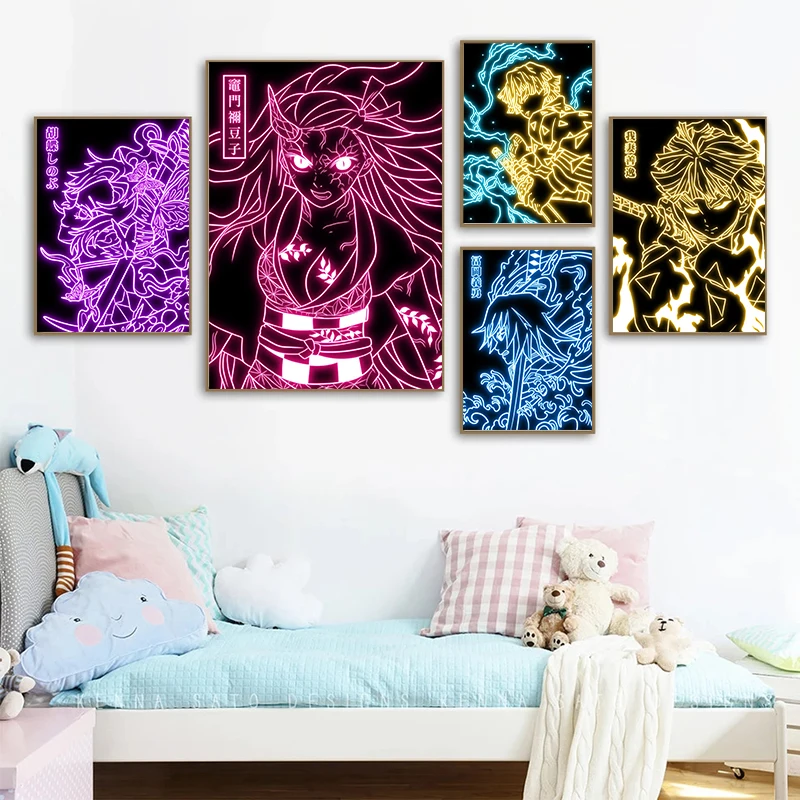 Quadro decorativo Poster Zenitsu Desenho Demon Slayer Arte para sala quarto  no Shoptime