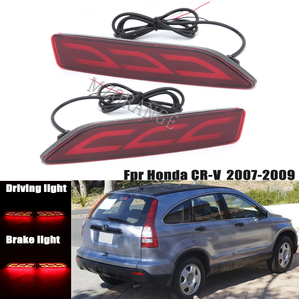 2pcs Rear Bumper Light For Honda Crv 2007 2008 2009 Tail Brake Warning