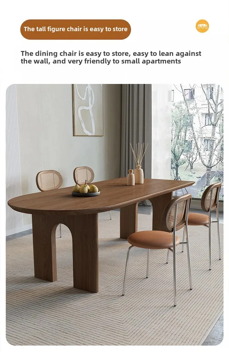 Solid Wood Island Dining Table Integrated Special-shaped Rectangular Wall Oval Household Desk Dining Table And Chair Combination