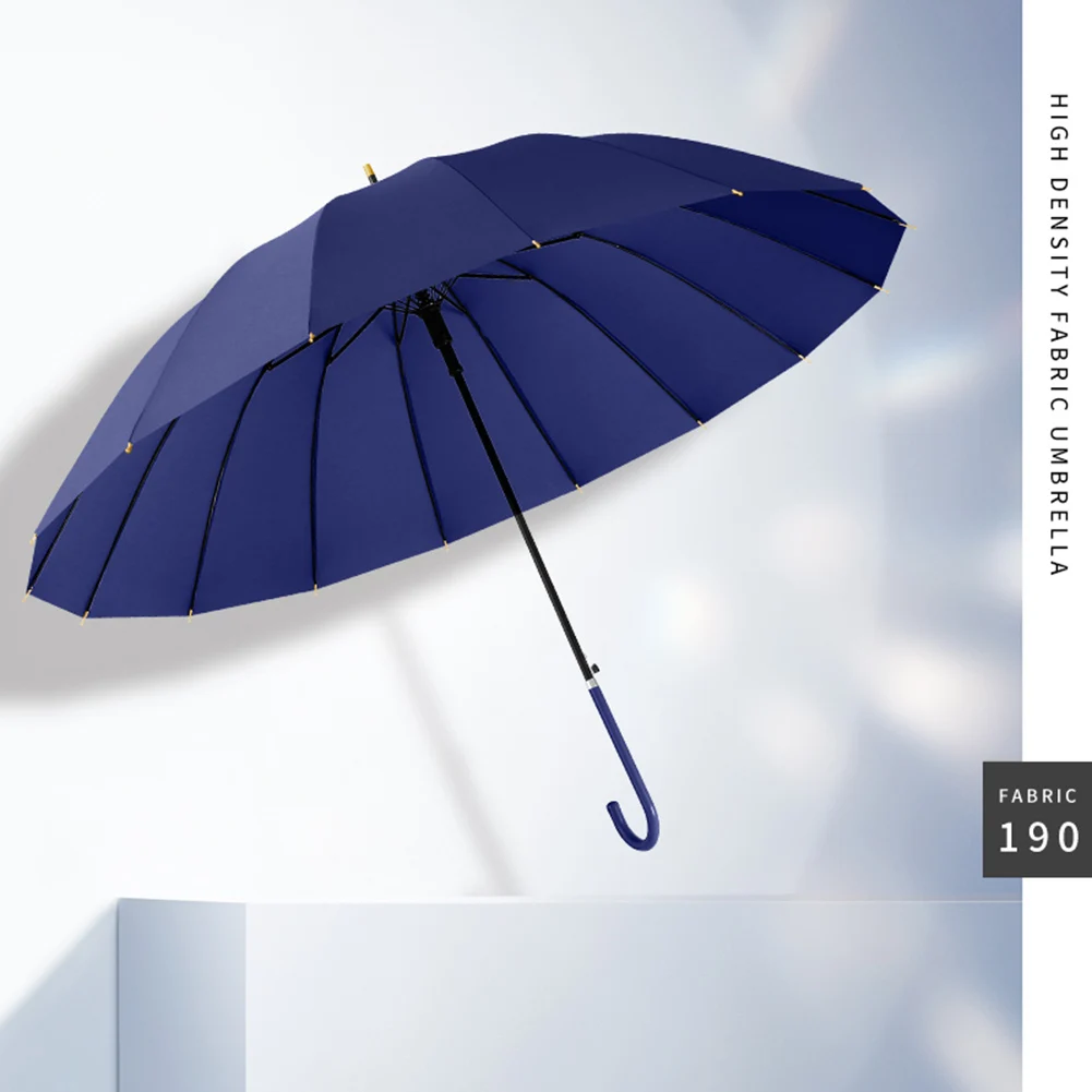 

2023 New Large Umbrellas Fresh-Style Waterproof Long Handle For Outdoor Use 16 Bone Skin Curved Handle Umbrella Paraguas
