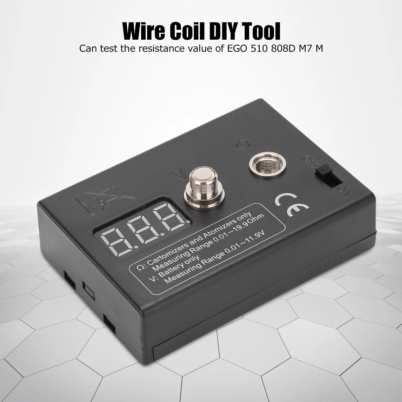 Resistance OHM Meter Measuring Reader Coil Tester Wire DIY Tool for Atomizer 3V 0.01-20&Omega; Resistance Tester