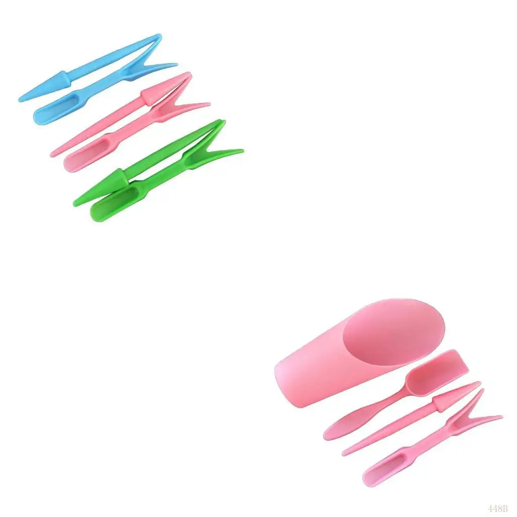 448B 4Pcs 정원 화분 키트 DIY 파종 삽 국자 양동이 숟가락 다육 식물 심..