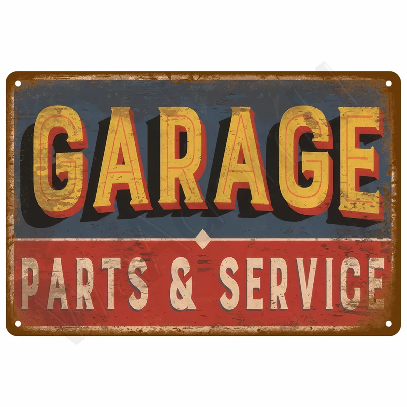 Retro Tin Sign Wall Art - Vintage Aesthetic Metal Plate Decor