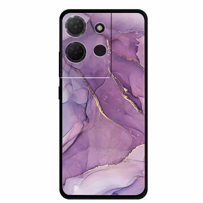 Stylish Black Marble Silicone Phone Cover - Fashionable and Protective TPU Shell