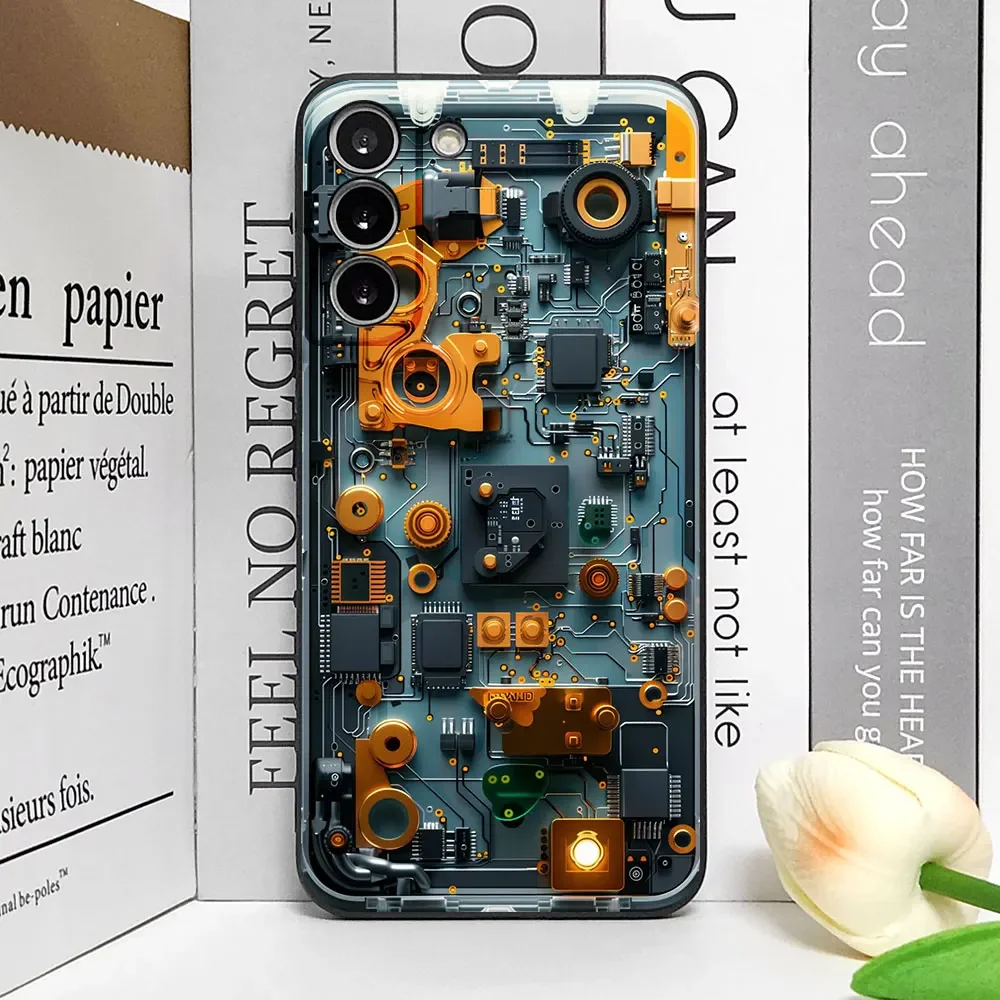 Advanced Circuit Board Pattern Phone Case - Soft Cover Art Design