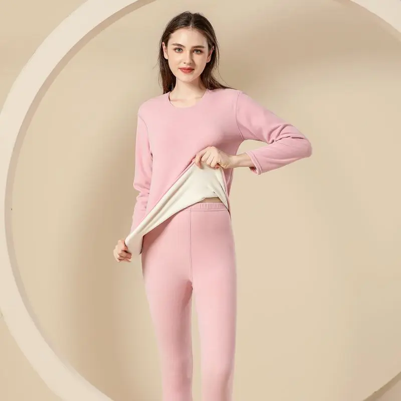 Women Thermal Underwear Set Men Winter Clothing Double Layer Warm