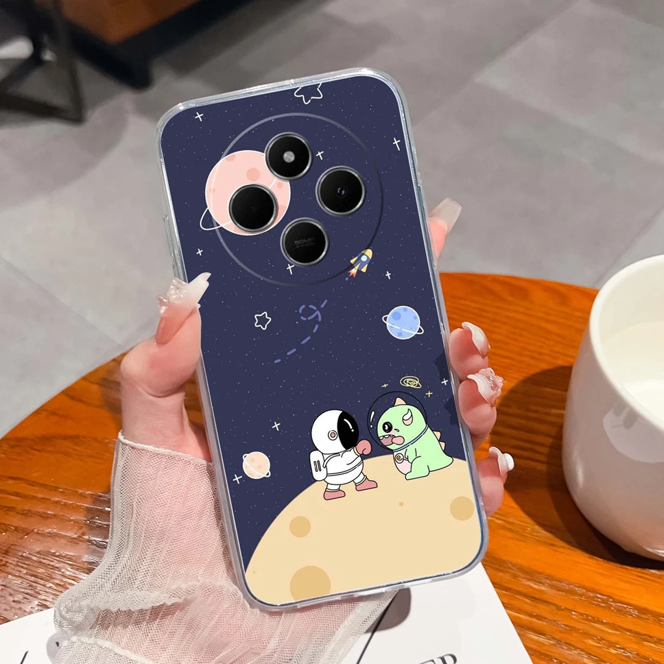 Cute Healing Pattern Clear Soft TPU Silicone Shockproof Phone Case