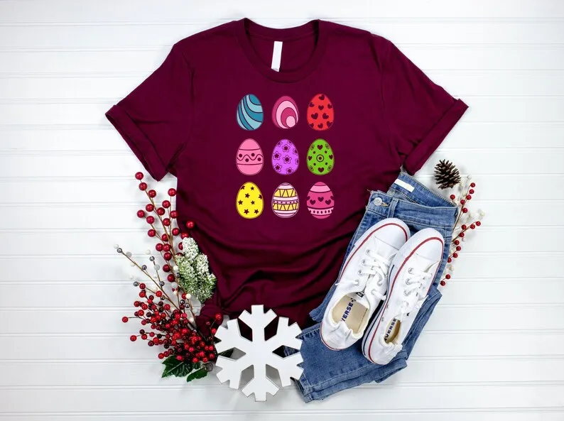 Easter Egg Shirt Happy Easter Clothing Fashion 100% Cotton O Neck T-shirt Casual Shirt Short Sleeve Top Tees Streetwear Unisex