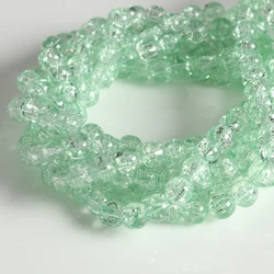 Elegant Pink Crackled Glass Beads for Handmade Jewelry Crafts (Mint Green)