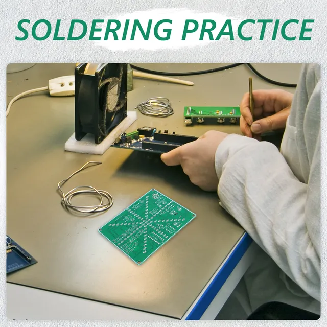 DIY Soldering Practice Kit Explosion LED Flowing Light Adjustable Speed Circuit Experiment Electronic Board Teaching Kit