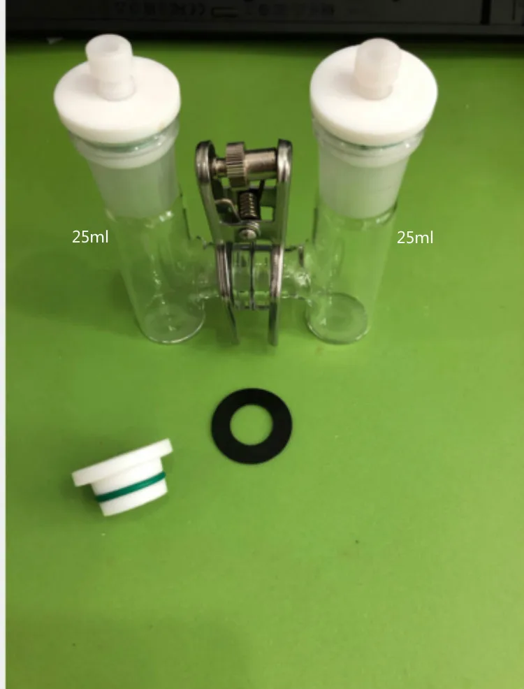 

Exchangeable membrane H cell. Glass cell. Type H sealed cell. Monomer 25ml, total capacity 50ml. Electrochemical electrode.