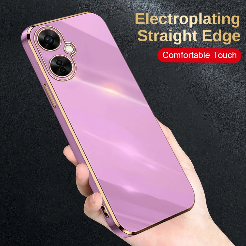 Cover Morbida In Silicone Galvanico Con Bordo Dritto 6D Per Oneplus Nord Ce3 Lite 5G Custodia Antiurto Coque One Plus Ce 3 Lite Light