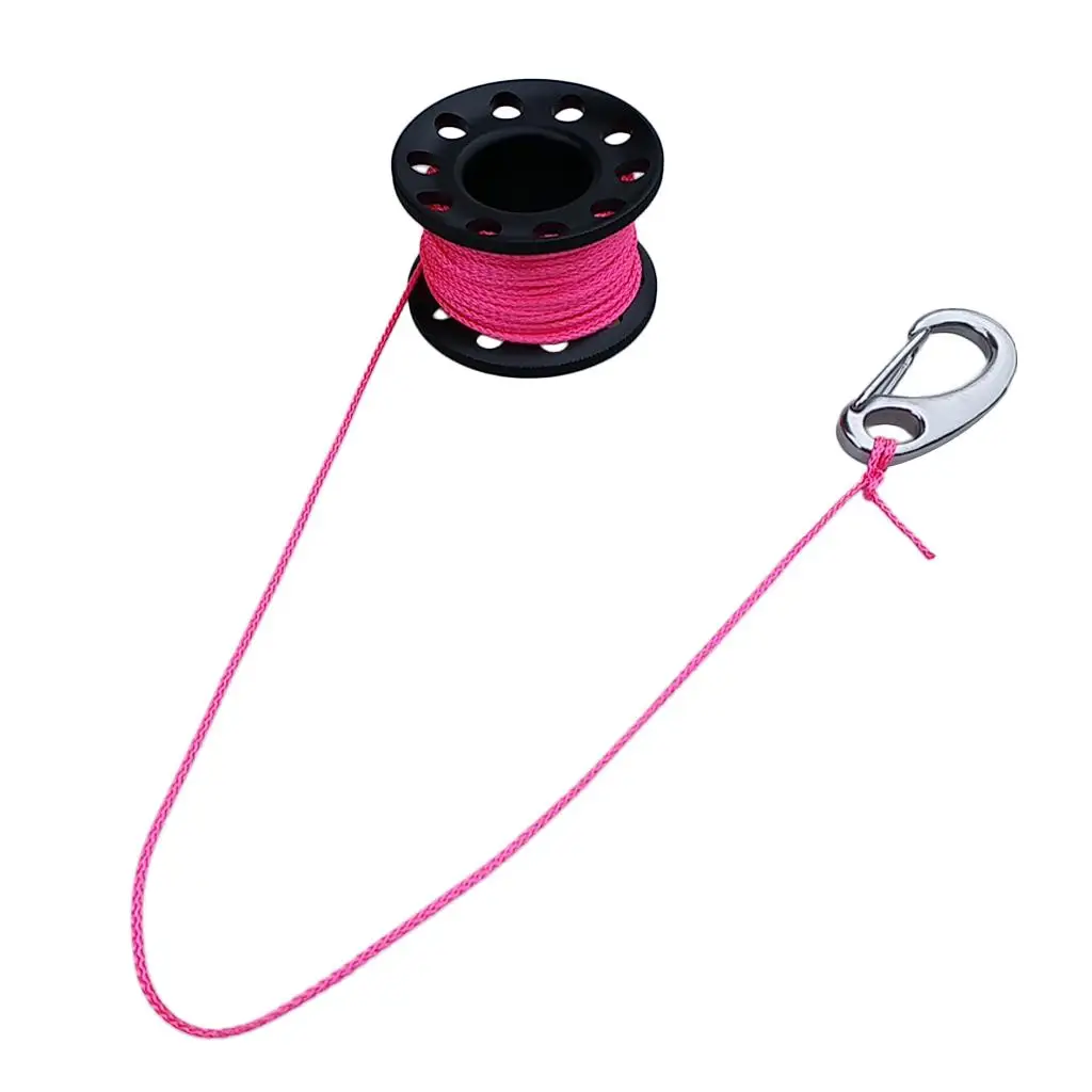 

Aluminum Alloy Scuba Diving Finger Spool 10m Line Double Swivels