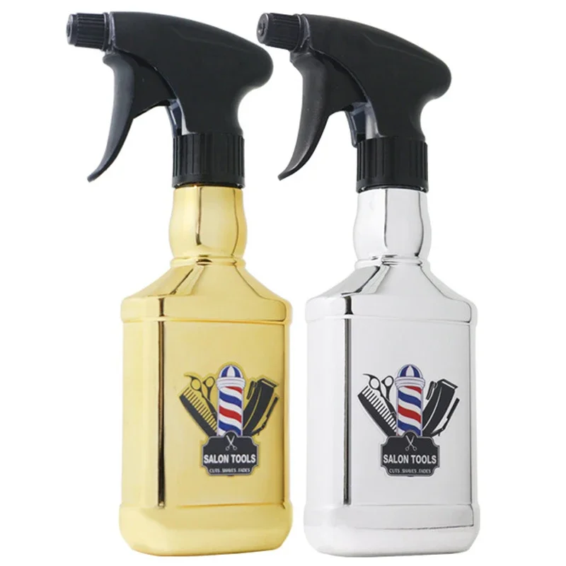 300ML Barber Spray Bottle Fine Mist Watering Can Salon Refillable Electroplating Bottles Hairdressing Hairbrush Haircut Comb Set