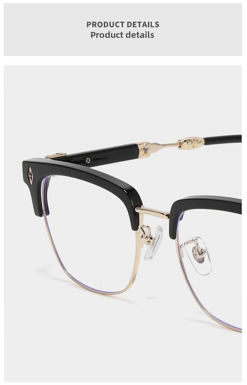 TR90 Blaulichtblockierende Vollformat-Brillengestelle, 1:1-große quadratische trendige Herrenbrille, personalisierter Stil, täglicher Bürogebrauch – Detail 6