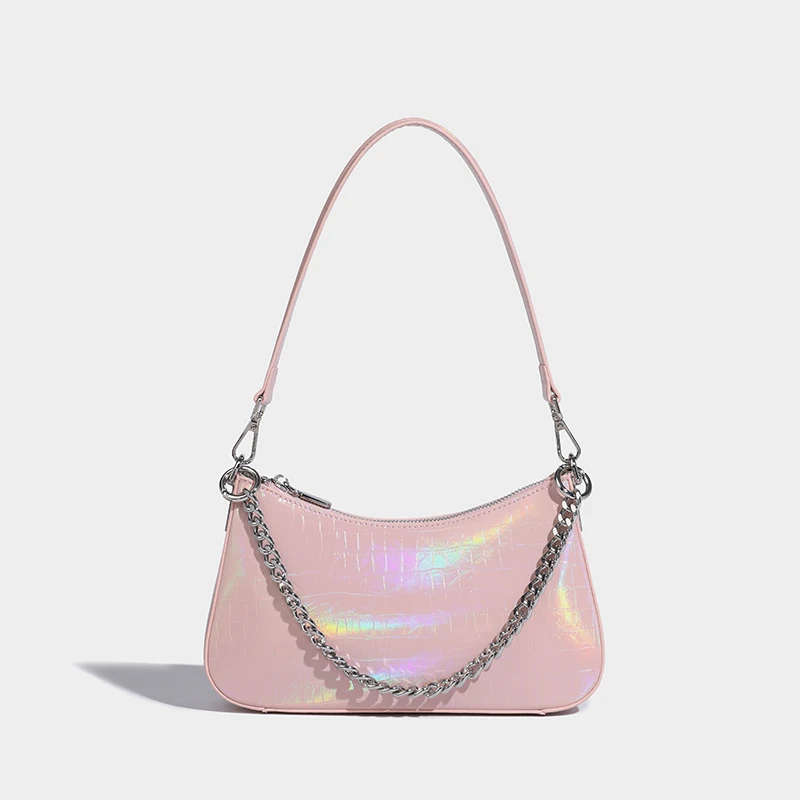 

Gradient PU Purse Luxury Designer Handbags For Women 2023 New Fashion High Quality Chain Decoration Shoulder Underarm Bags