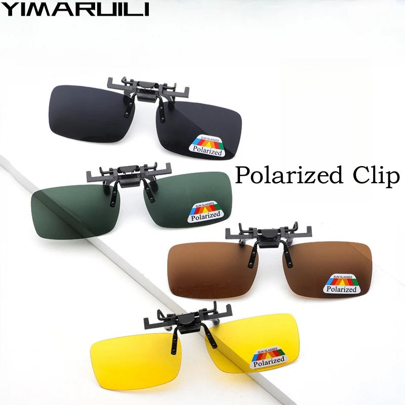 YIMARUILI Trendy Reversible Prescription Glasses Polarized Clip Driving Travel UV400 Portable Sunglasses Night Vision Sunglasses