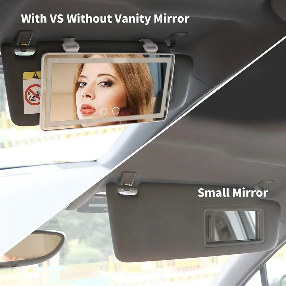 Universal Car Interior Mirror Sunshade Vanity Mirror With Light Smart