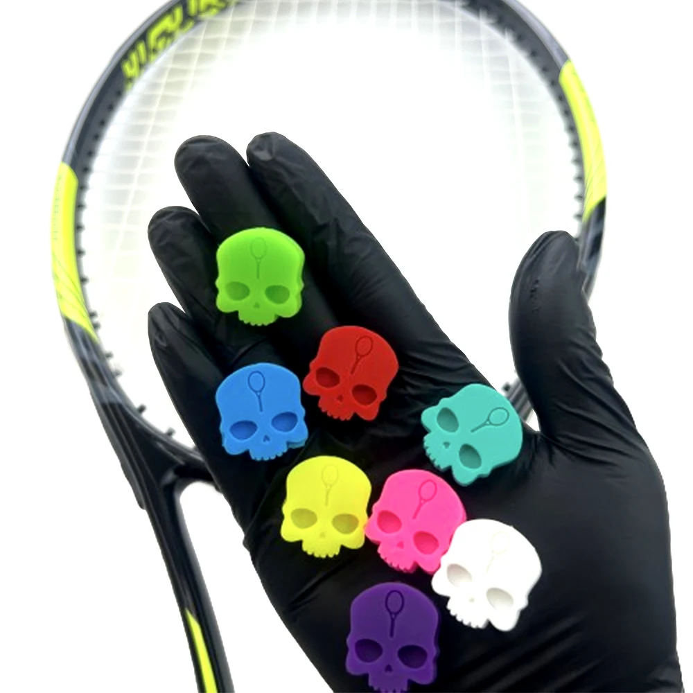 11Pcs/pack skull tennis racket shock absorber, silicone 11 colors shock absorber, tennis professional accessories