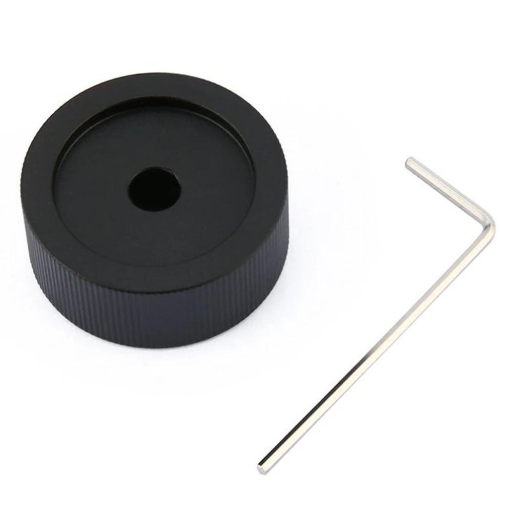 Produktbild von Drehknopf 6 Mm – Aluminium, Schwarz, 32×13 Mm – Mattiert, Mit Schraube – Für Potentiometer & Lautstärkeregler