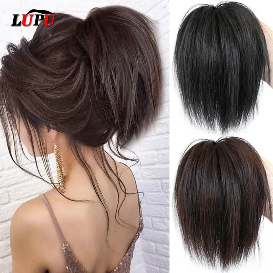 

LUPU Synthetic Hair Bun Messy Chignon Hairpiece for Women Straight Hair Extension Ponytail Scrunchies with Elastic Rubber Band