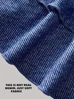 Robe décontractée pour filles, article tendance pour filles, robe à bretelles imprimée imitation jean avec bordure blanche + nœud, élégante et polyvalente, convient aux enfants de 5 à 13 ans, vêtement polyvalent pour la maison et les sorties 3