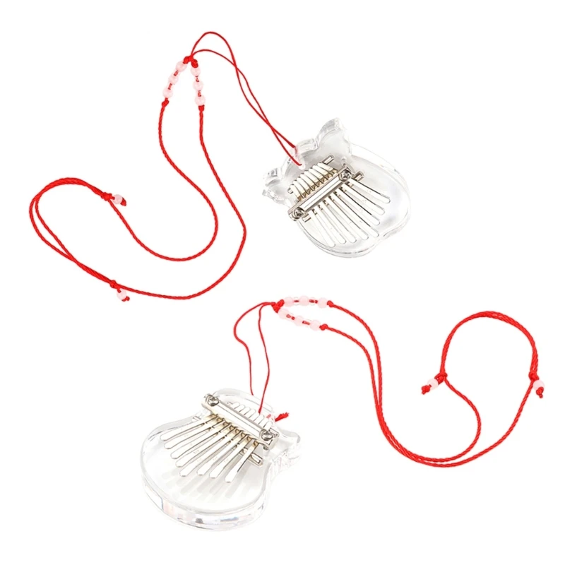 

Портативное пианино с кристаллами для большого пальца, прозрачный инструмент Калимба, 8 клавиш, мини-пианино для большого для