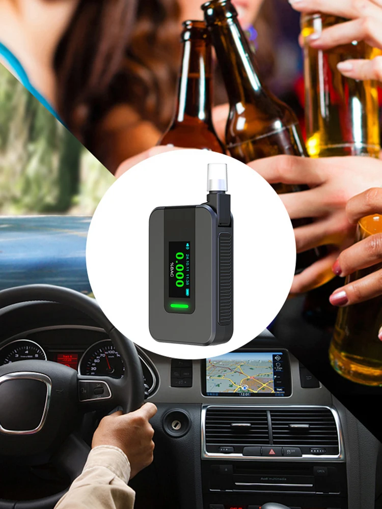 Electrochemical Alcohol Tester USB Rechargeable Professional Breath Alcohol Tester Portable Meter for Professional Use