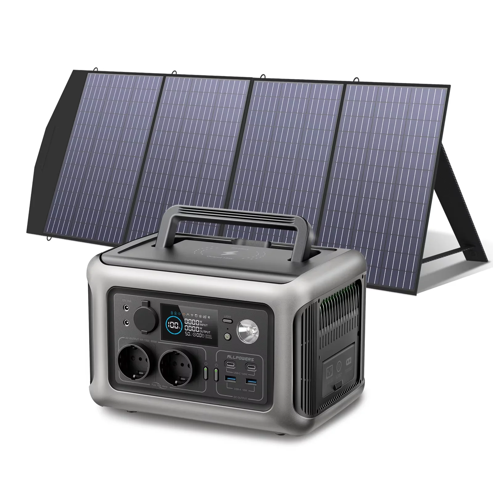 ตัวเลือกสินค้า เครื่องกำเนิดไฟฟ้าพลังงานแสงอาทิตย์แบบพกพา 600W พร้อมแผงโซลาร์เซลล์