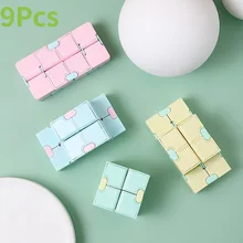 

9Pcs Puzzle Cube Durable Exquisite Decompression Toy Infinity Magic Cube For Adults Kids Fidget Toys Antistress Anxiety Desk Toy