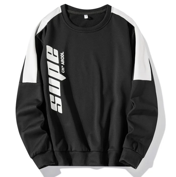 

Men's casual sweater spring and autumn new youth men's slim fashion sports round neck fake two-piece top