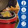 Kit for Kamado Joe JoeTisserie KJ155172022 Grill Accessories, Grill Flat and Tumbler Basket with Quick Connect Rod for Kamado Cl 3