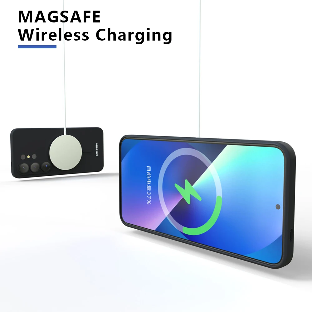 Luxury Soft Silicone For Magsafe Case For Samsung Galaxy S26 Ultra S26 Plus S26Ultra S25 FE S24 S23 With Camera Lens Full Covers