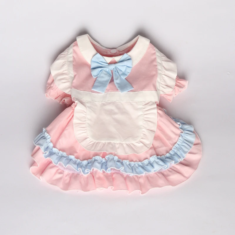 Summer Cat Clothing Maid Outfit Small Dog Clothes Maid Skirt Yorkshire Terrier Pomeranian Puppy Doggy Costume Pet Dress Apparel