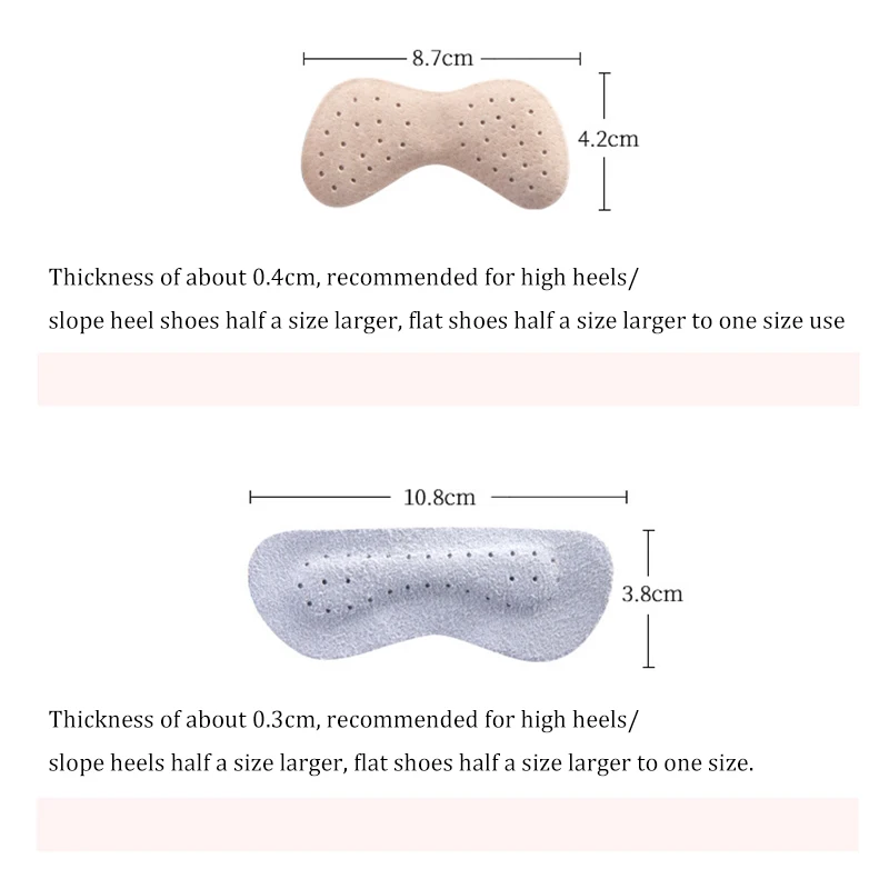2pairs Cowhide Suede Heel Pads Insoles Patch Sticker Pigskin Pain Relief Anti wear Cushion Feet Care Heel Protector Shoe Inserts